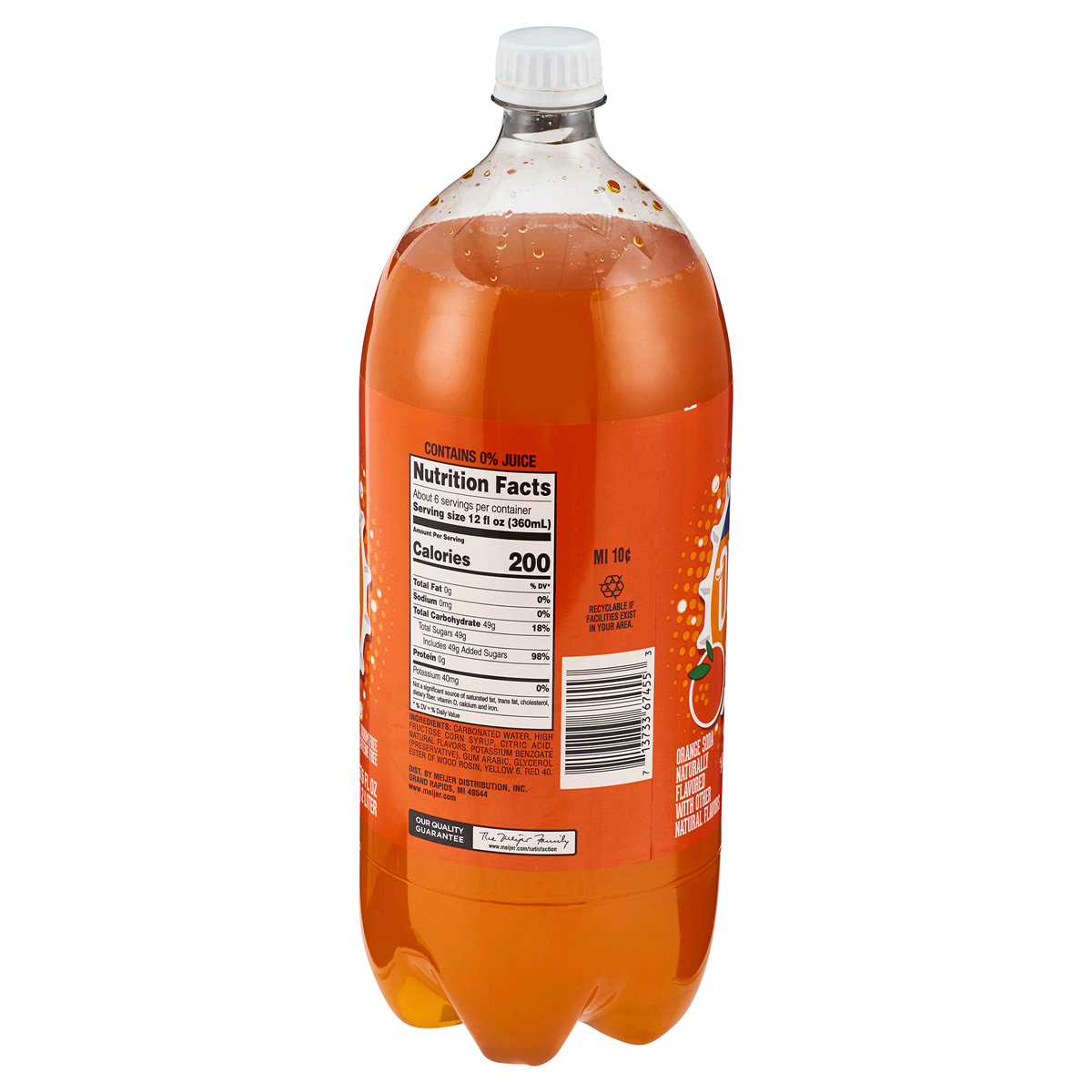 slide 2 of 2, Meijer Orange Soda, 2 liter