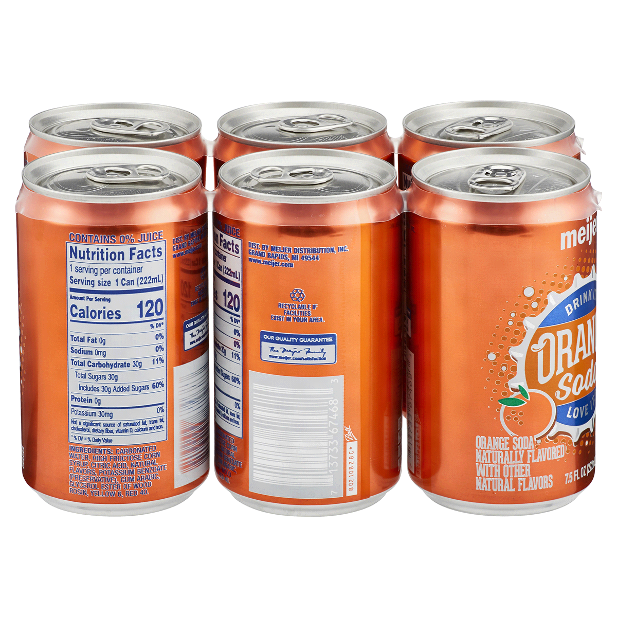 slide 2 of 2, Meijer Orange Soda Cans, 8 oz