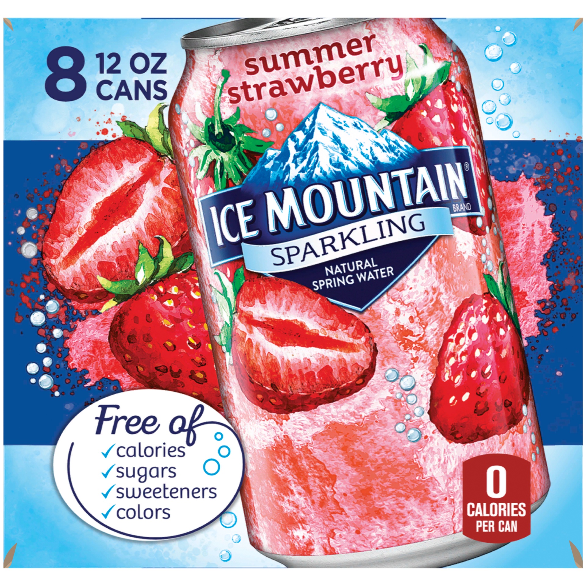 slide 3 of 6, Ice Mountain Strawberry Sparkling Natural Spring Water, 8 ct; 12 fl oz