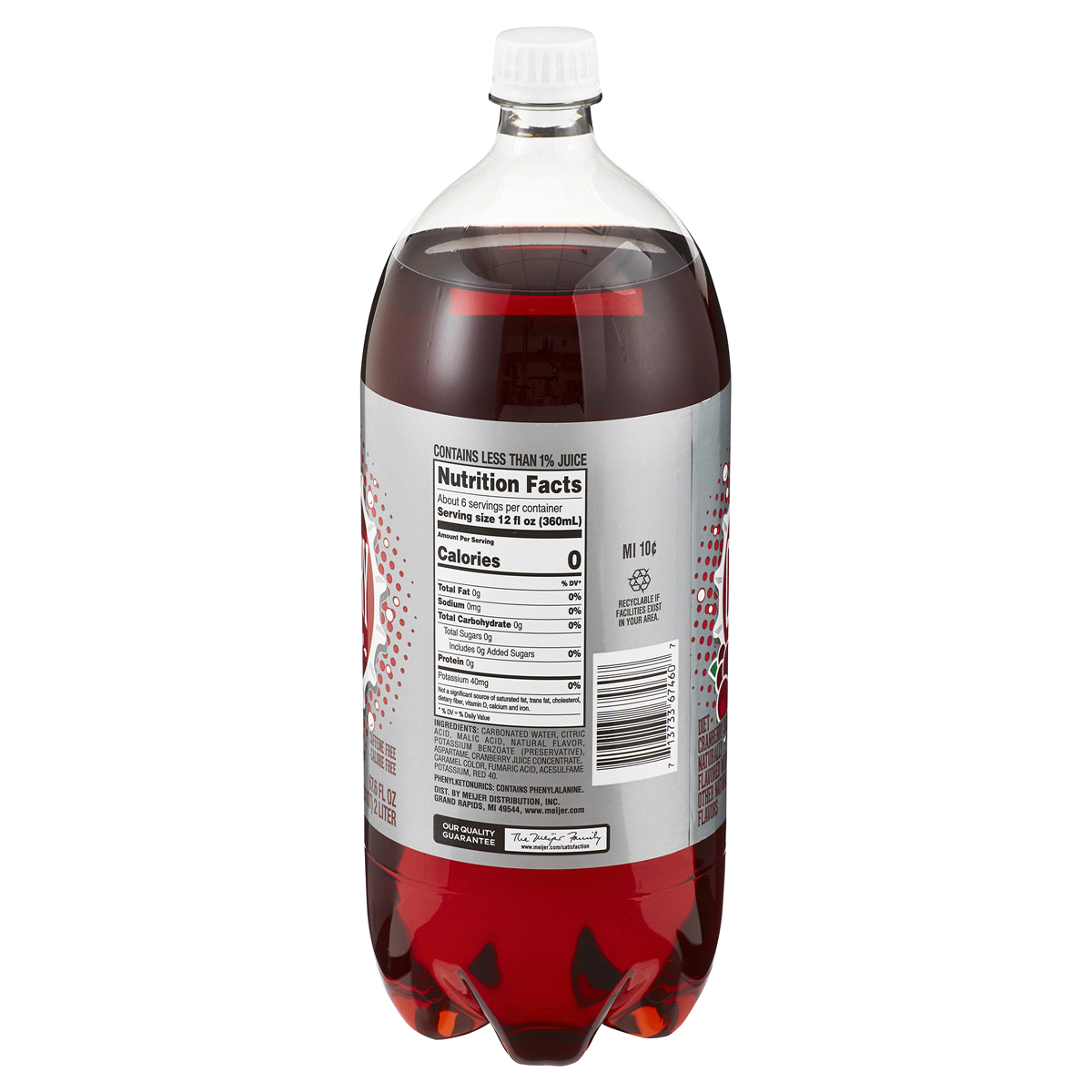 slide 2 of 2, Meijer Diet Cranberry Soda, 2 liter