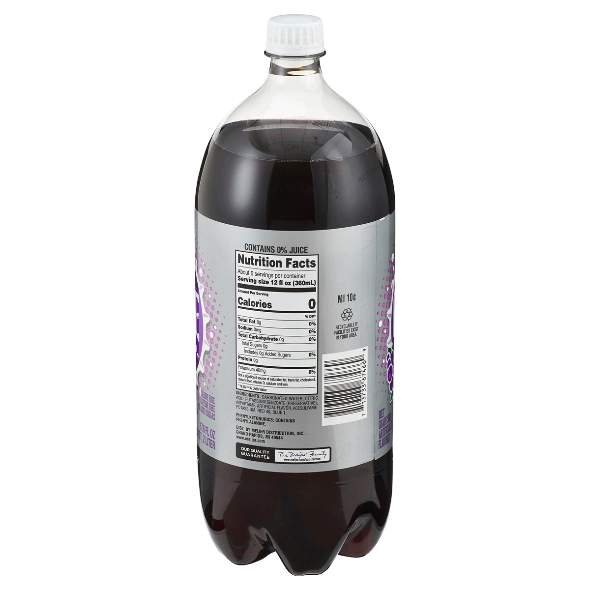 slide 2 of 2, Meijer Diet Grape Soda, 2 liter