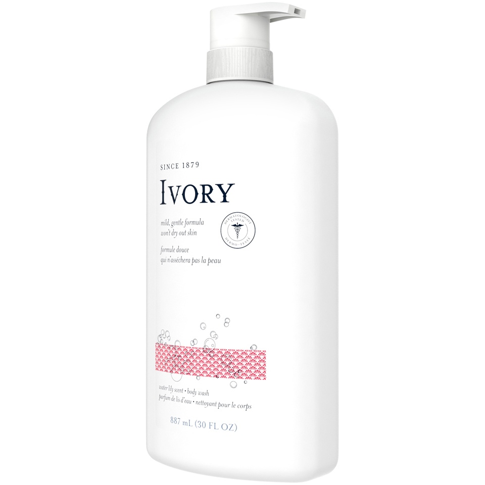 slide 3 of 3, Ivory Water Lily Scent Body Wash Pump, 30 oz