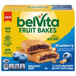 belVita Fruit Bakes, Blueberry, Soft Baked Breakfast Bars, 5 Packs (2 Fruit Bars Per Pack)
