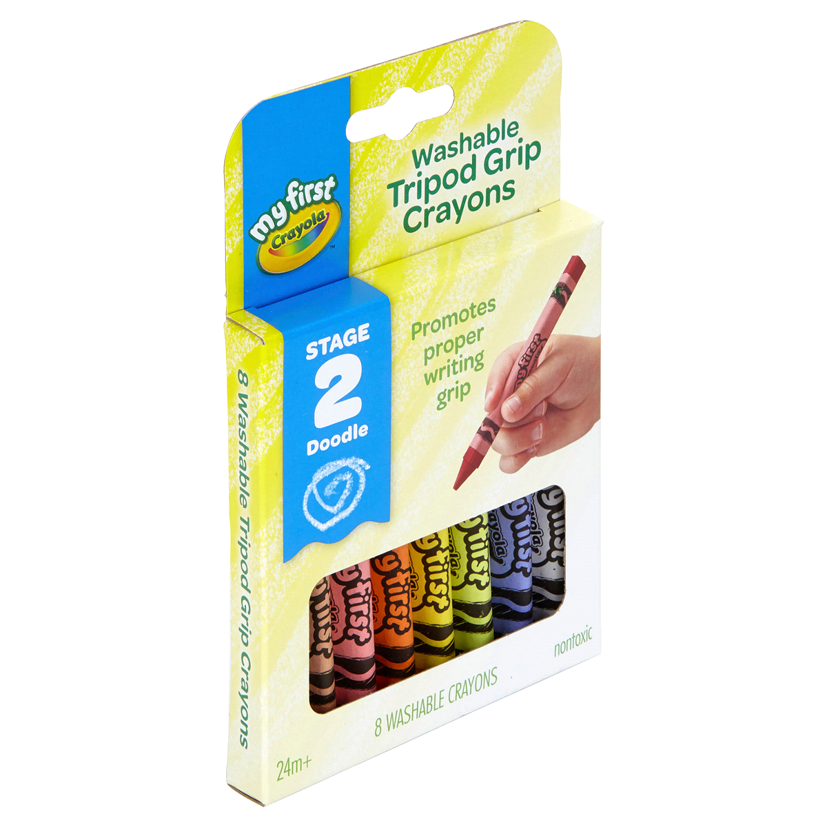 slide 5 of 8, Crayola Washable Tripod Grip Crayons Stage 2, 8 ct