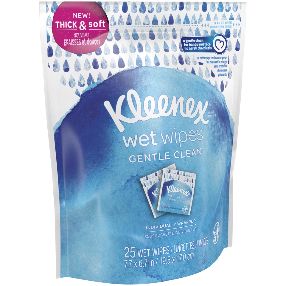 slide 3 of 3, Kleenex Gentle Clean Wet Wipes, 25 ct