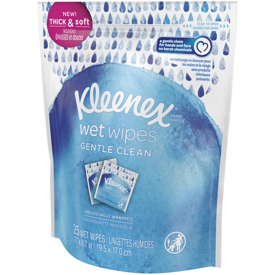 slide 2 of 3, Kleenex Gentle Clean Wet Wipes, 25 ct