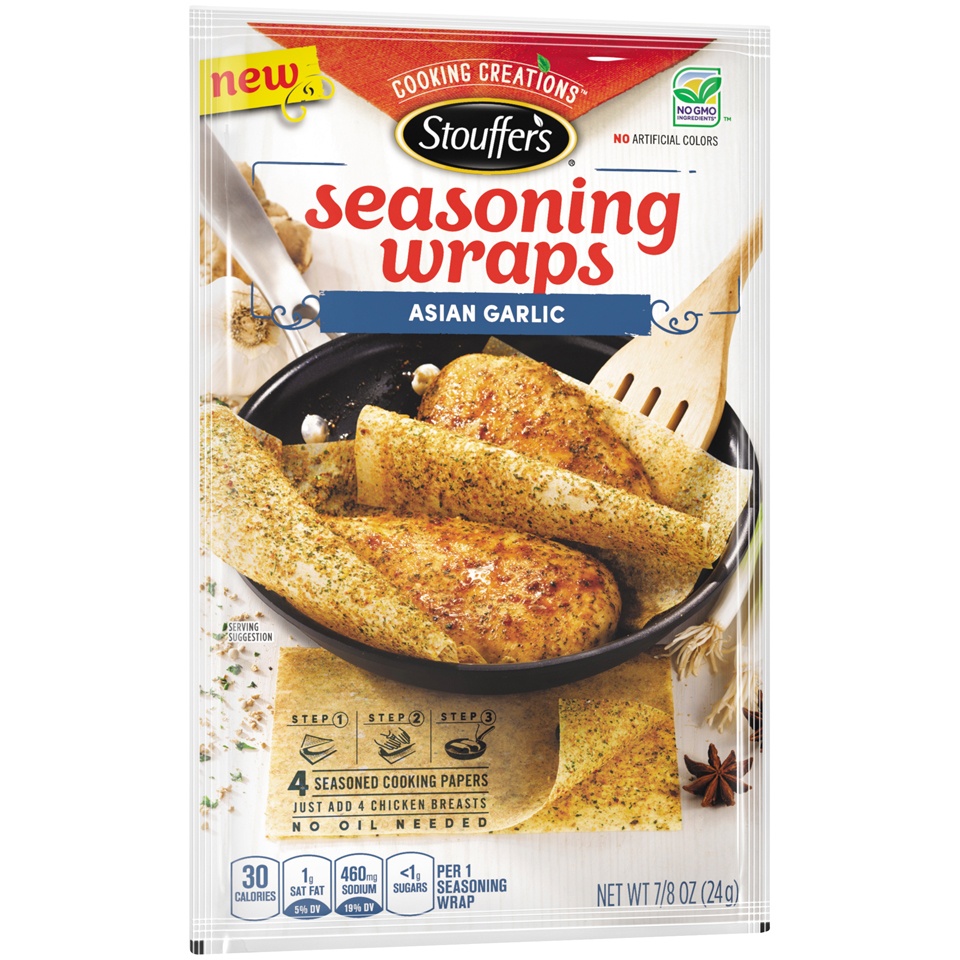 slide 2 of 8, Stouffer's Seasoning Wraps Asian Garlic, 0.88 oz