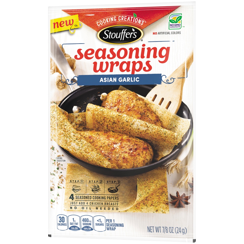 slide 3 of 8, Stouffer's Seasoning Wraps Asian Garlic, 0.88 oz