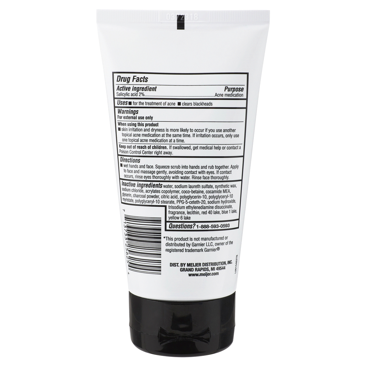 slide 2 of 2, Meijer Charcoal Blackhead Scrub For Oily Skin, 5 oz