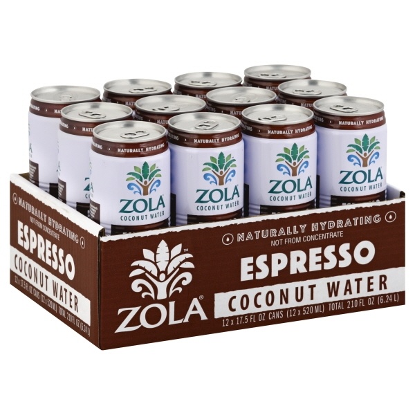 slide 1 of 1, Zola Coconut Water Natural With Espresso - 17.5 Fl. Oz., per lb