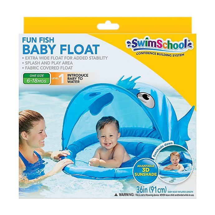 slide 3 of 3, Aqua Leisure Boys' Fabric Covered Fun Fish Baby Float, 1 ct