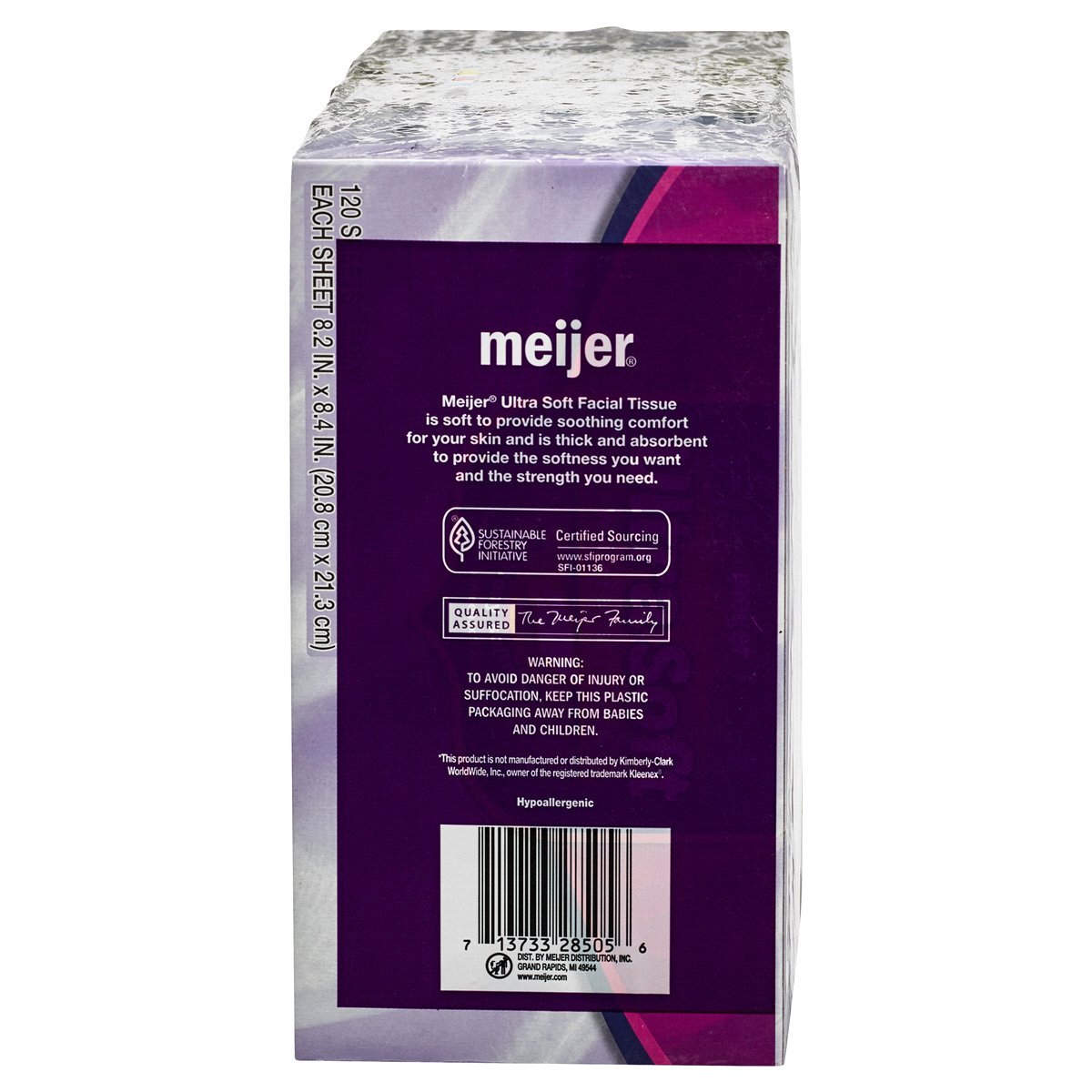 slide 2 of 2, Meijer Ultra Soft White Facial Tissues, 120 Sheet Flat Box, 480 ct