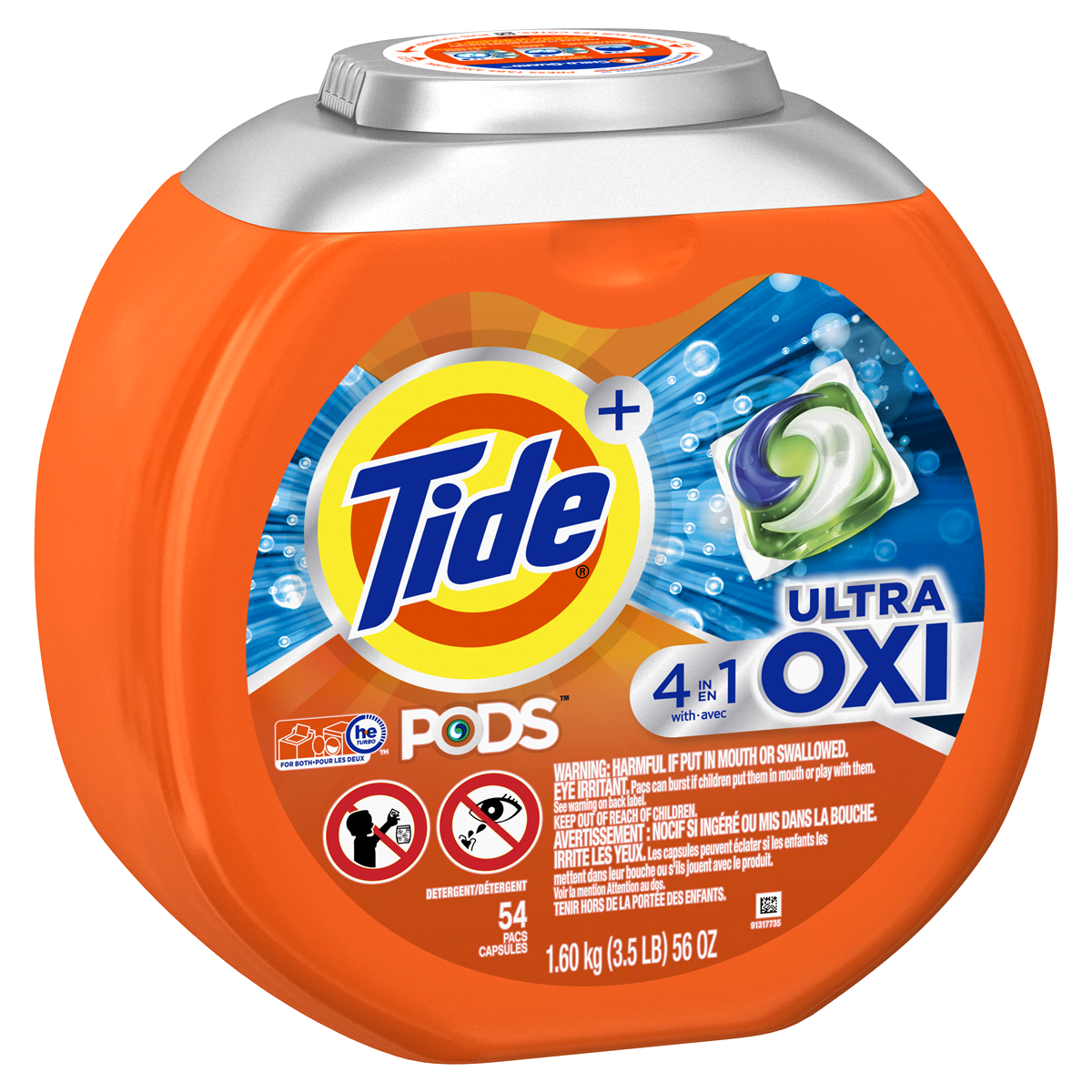 slide 5 of 5, Tide w/ Oxi Laundry Detergent Pods, 54 ct