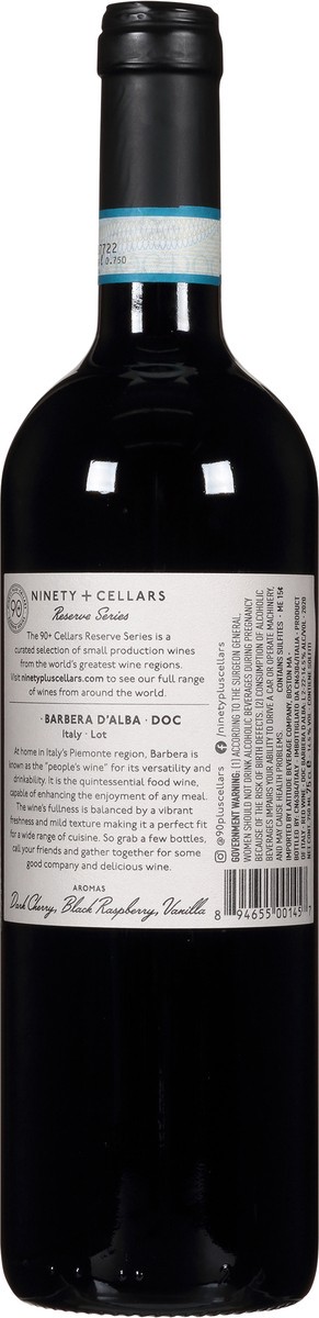slide 9 of 10, 90+ Cellars Italy Lot 27 Barbera d'Alba 750 ml, 750 ml
