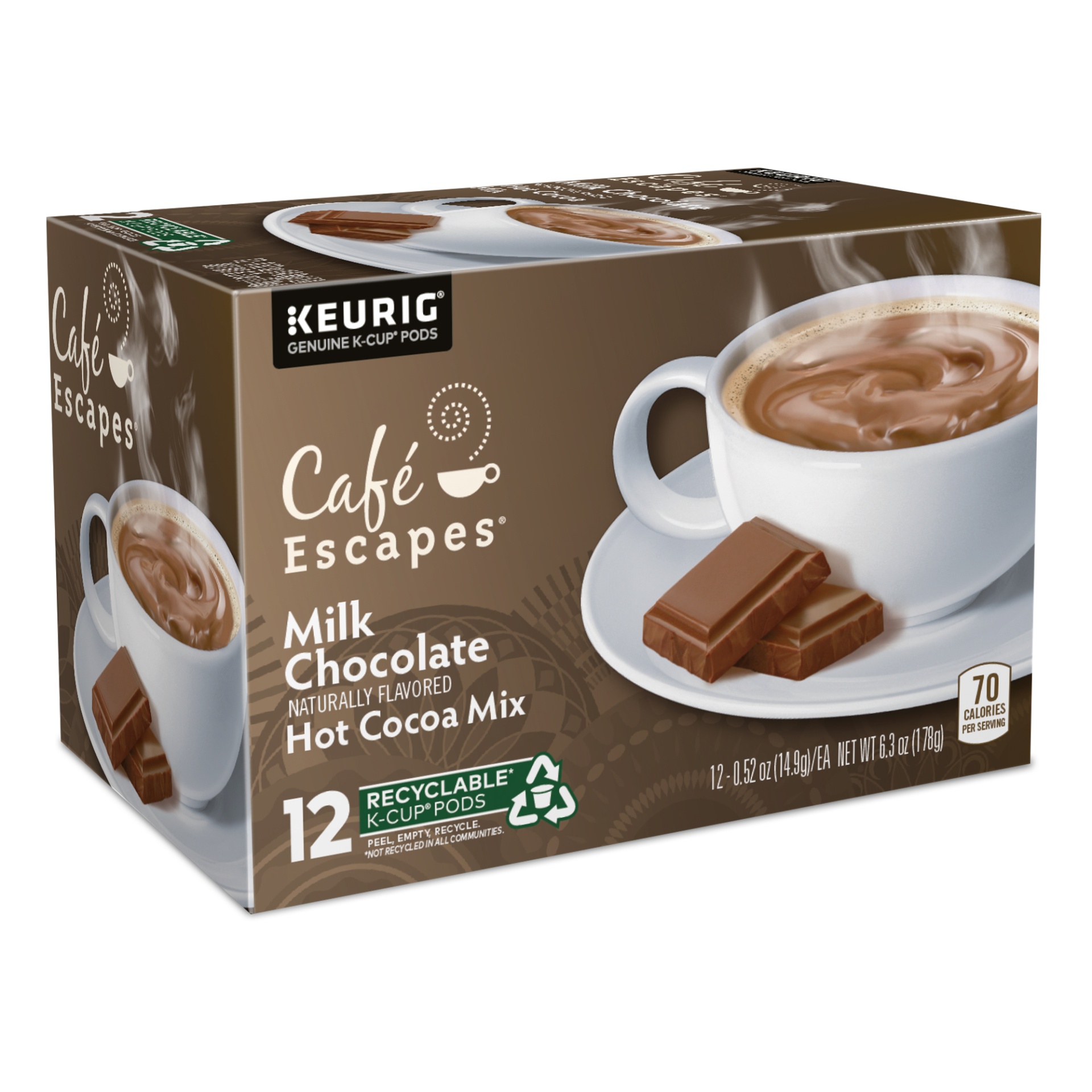 slide 3 of 3, Café Escapes Milk Chocolate Hot Cocoa Flavor K-Cups, 6.35 oz