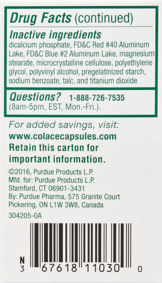 slide 7 of 7, Colace 2-In-1 Stool Softener & Stimulant Laxative Tablets for Safe, Occasional Constipation Relief in 6-12 Hours, Irregularity Treatment for Adults & Children 2+, 30 Tablets, 30 ct