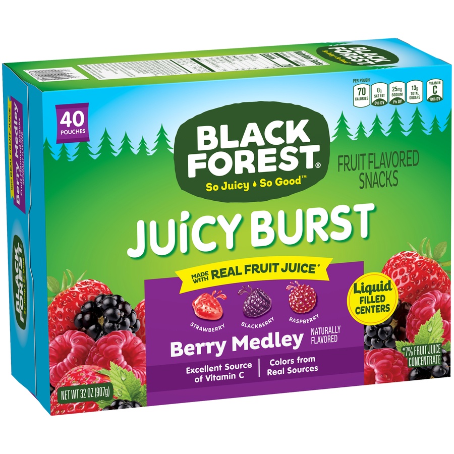 slide 2 of 3, Black Forest 02067 157309 Juicy Burst Berry Medley Fruit Flavored Snacks 40 ct, 40 ct