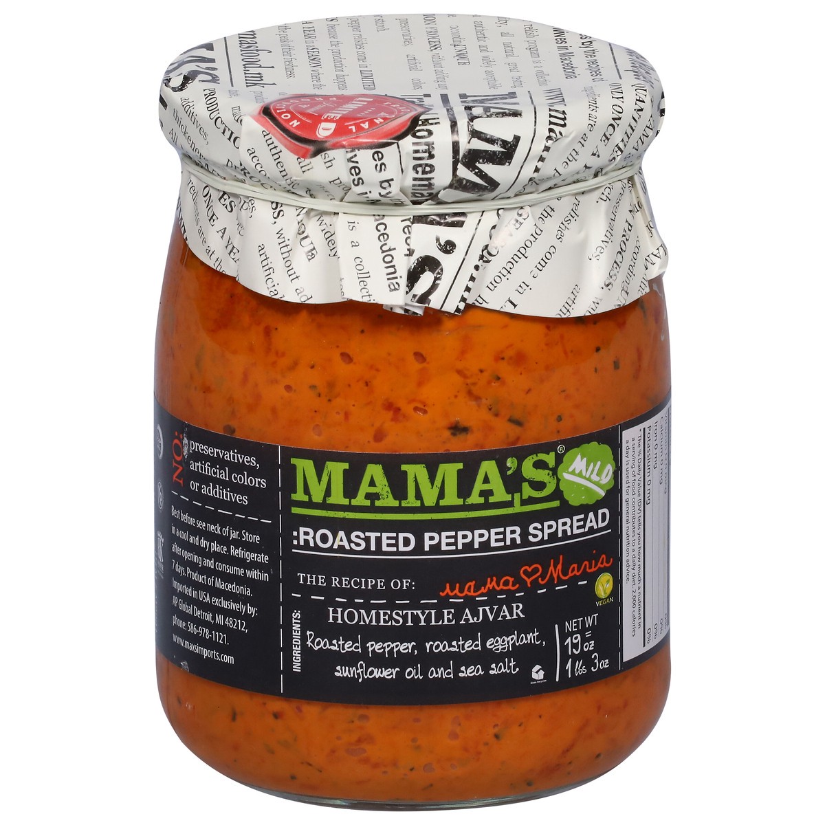 slide 11 of 13, Mama's Mild Homestyle Ajvar Roasted Pepper Spread 19 oz, 19 oz