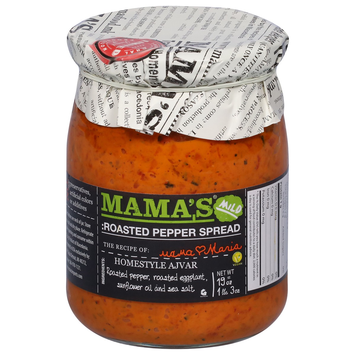 slide 13 of 13, Mama's Mild Homestyle Ajvar Roasted Pepper Spread 19 oz, 19 oz