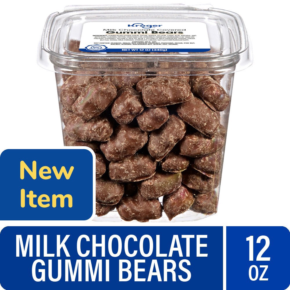 slide 1 of 1, Kroger® Milk Chocolate Covered Gummi Bears, 12 oz