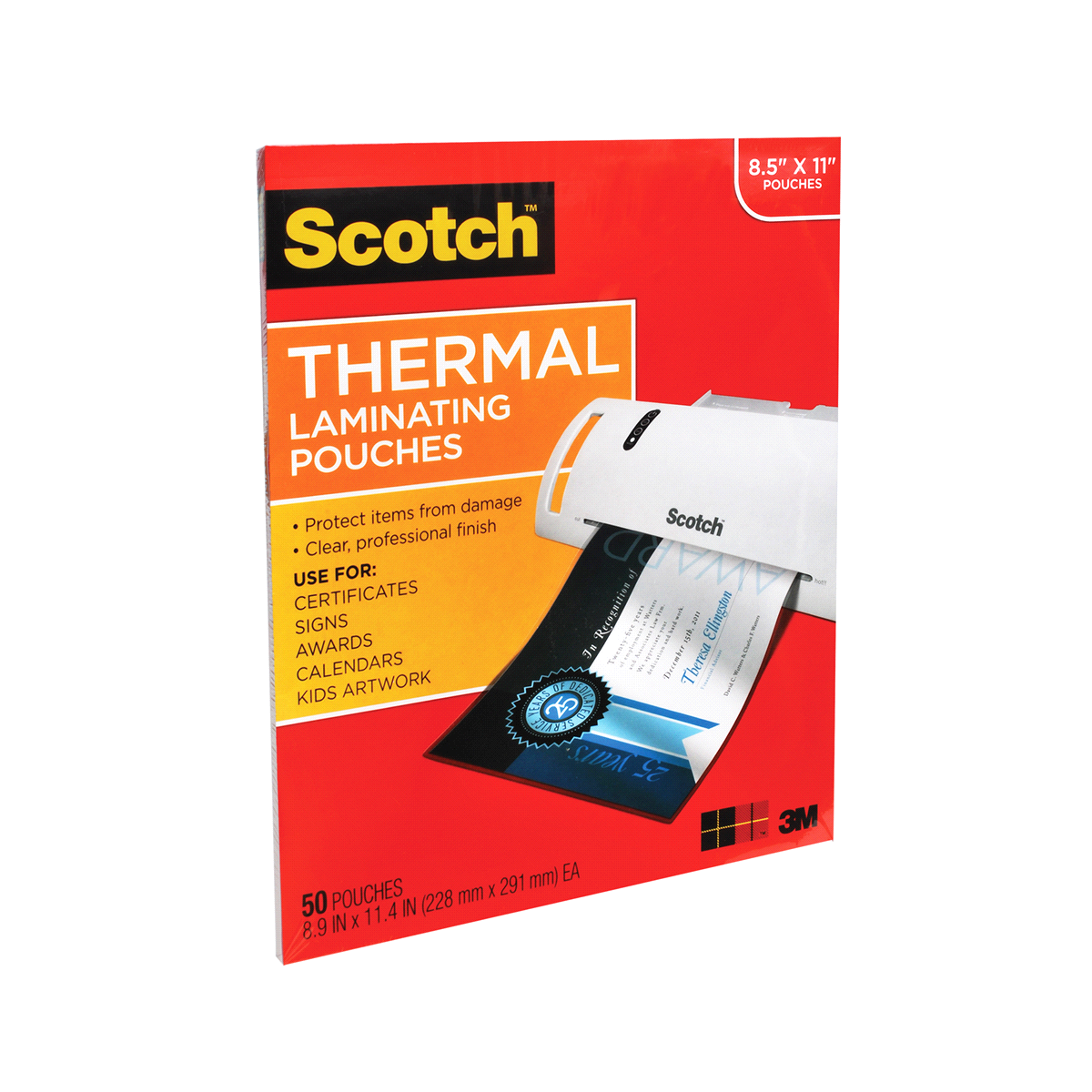 slide 3 of 3, Scotch Thermal Pouches, 50 ct; 8.5 in x 11 in