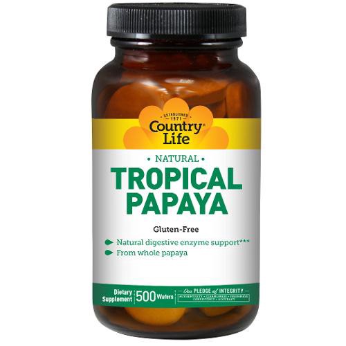 slide 1 of 1, Country Life Tropical Papaya Chewable Wafers, 500 ct