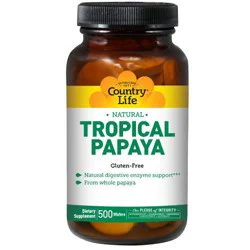 Country Life Tropical Papaya Chewable Wafers - 500 ct