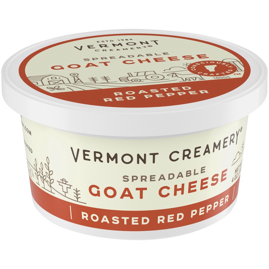 slide 2 of 8, Vermont Creamery Roasted Red Pepper Goat Cheese, 4 oz