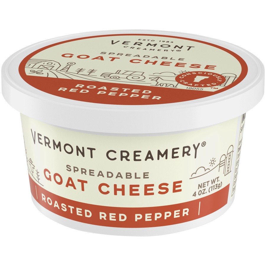 slide 3 of 8, Vermont Creamery Roasted Red Pepper Goat Cheese, 4 oz