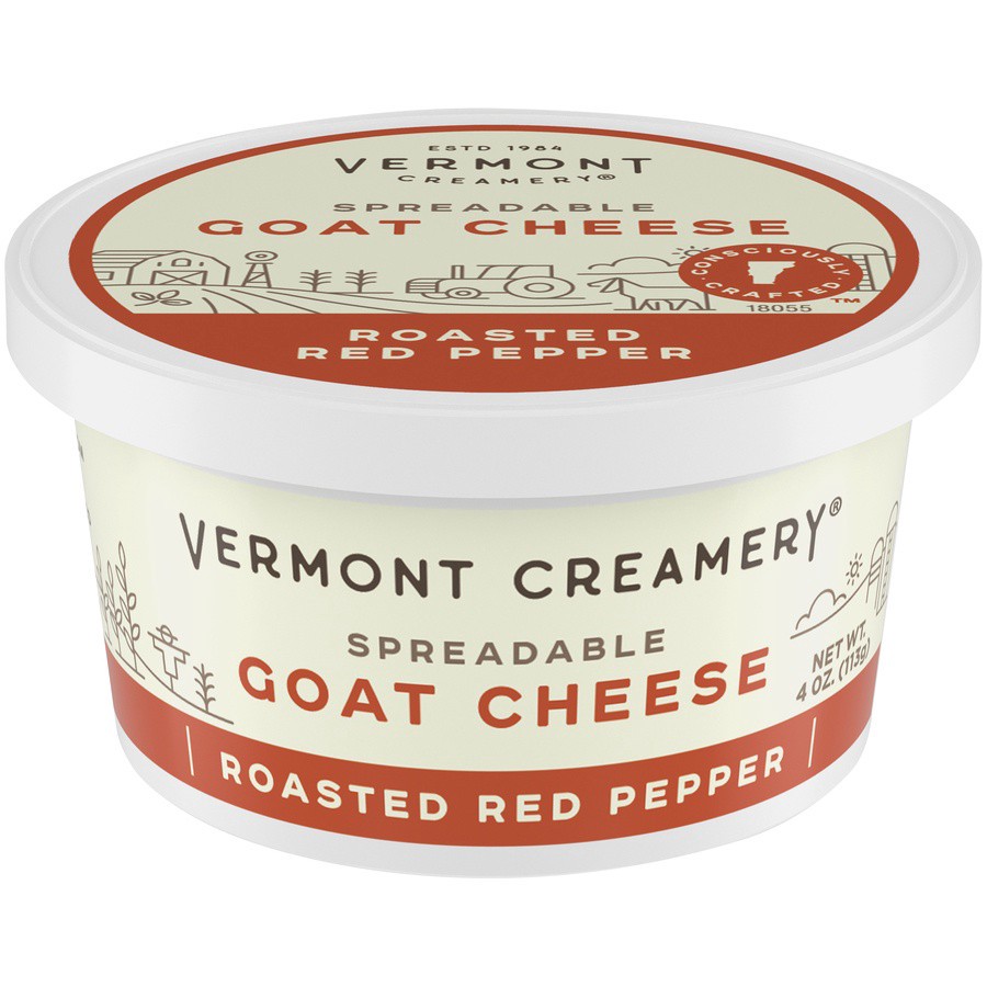 slide 1 of 8, Vermont Creamery Roasted Red Pepper Goat Cheese, 4 oz