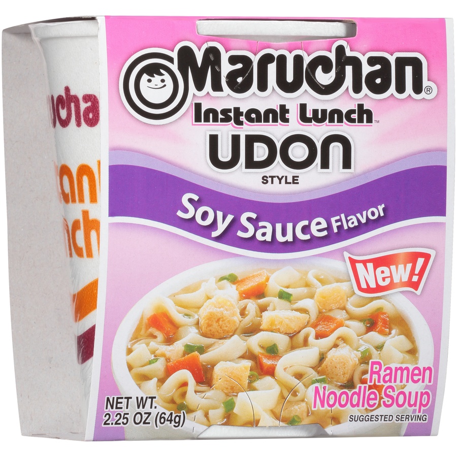 slide 2 of 8, Maruchan Instant Lunch Udon Style Soy Sauce Flavor Ramen Noodle Soup, 2 oz