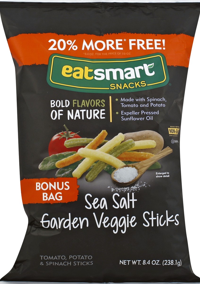 slide 5 of 5, Eat Smart Garden Veggie Sticks, Sea Salt, Bonus Bag, 8.4 oz