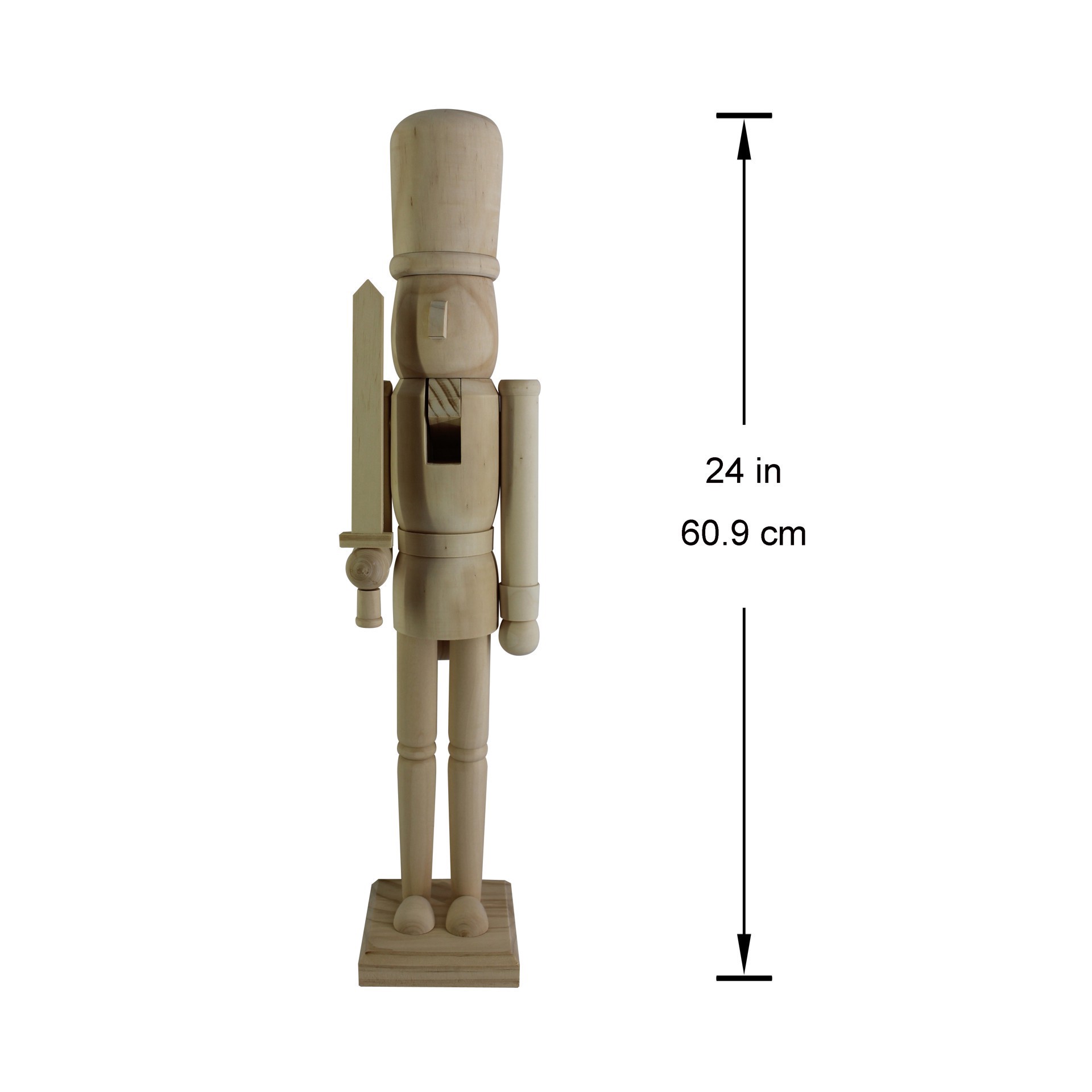 slide 2 of 5, 24" Soldier With Sword Diy Pinewood Nutcracker By Make Market, 24 in