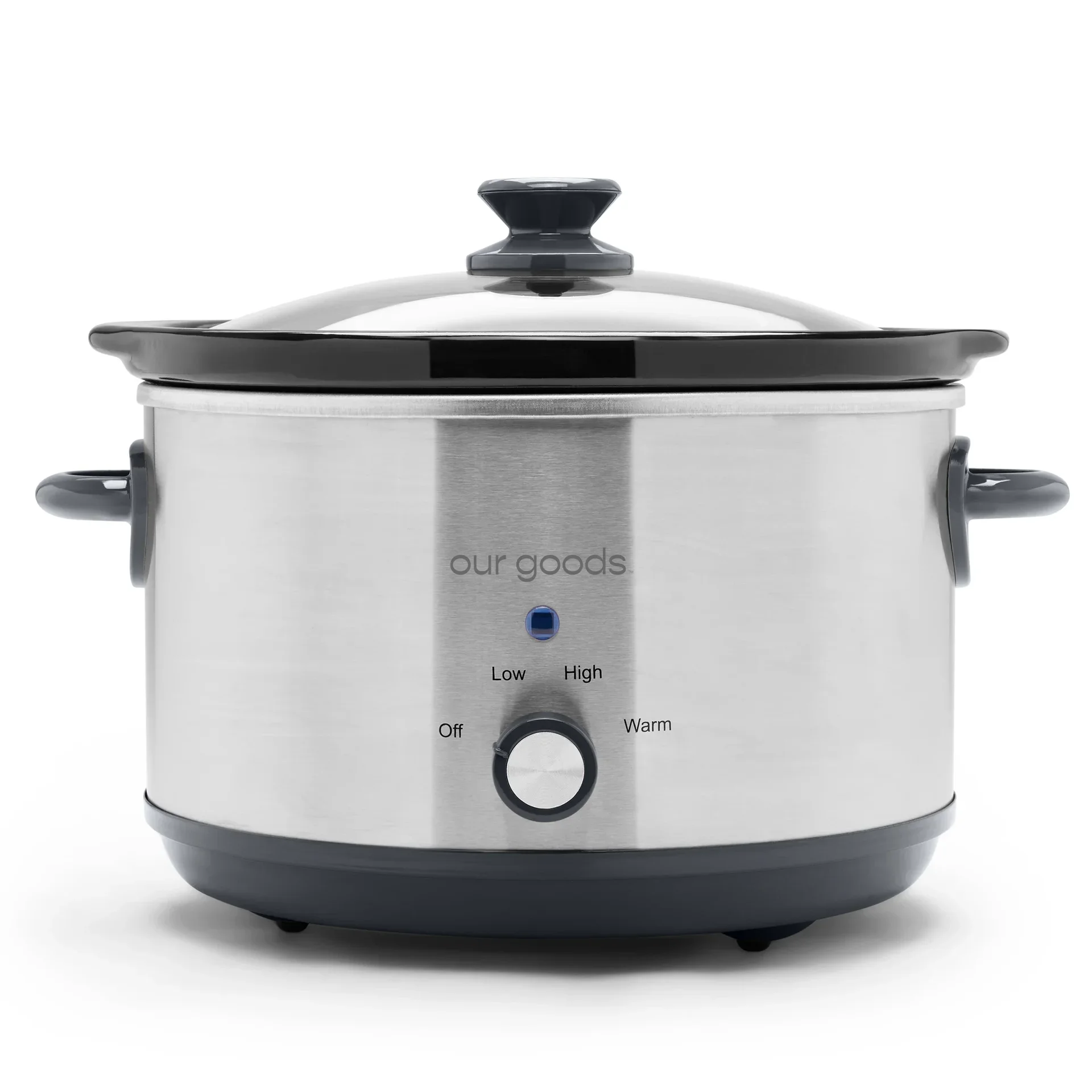 slide 1 of 1, our goods Slow Cooker - Stainless Steel, 4.5 qt