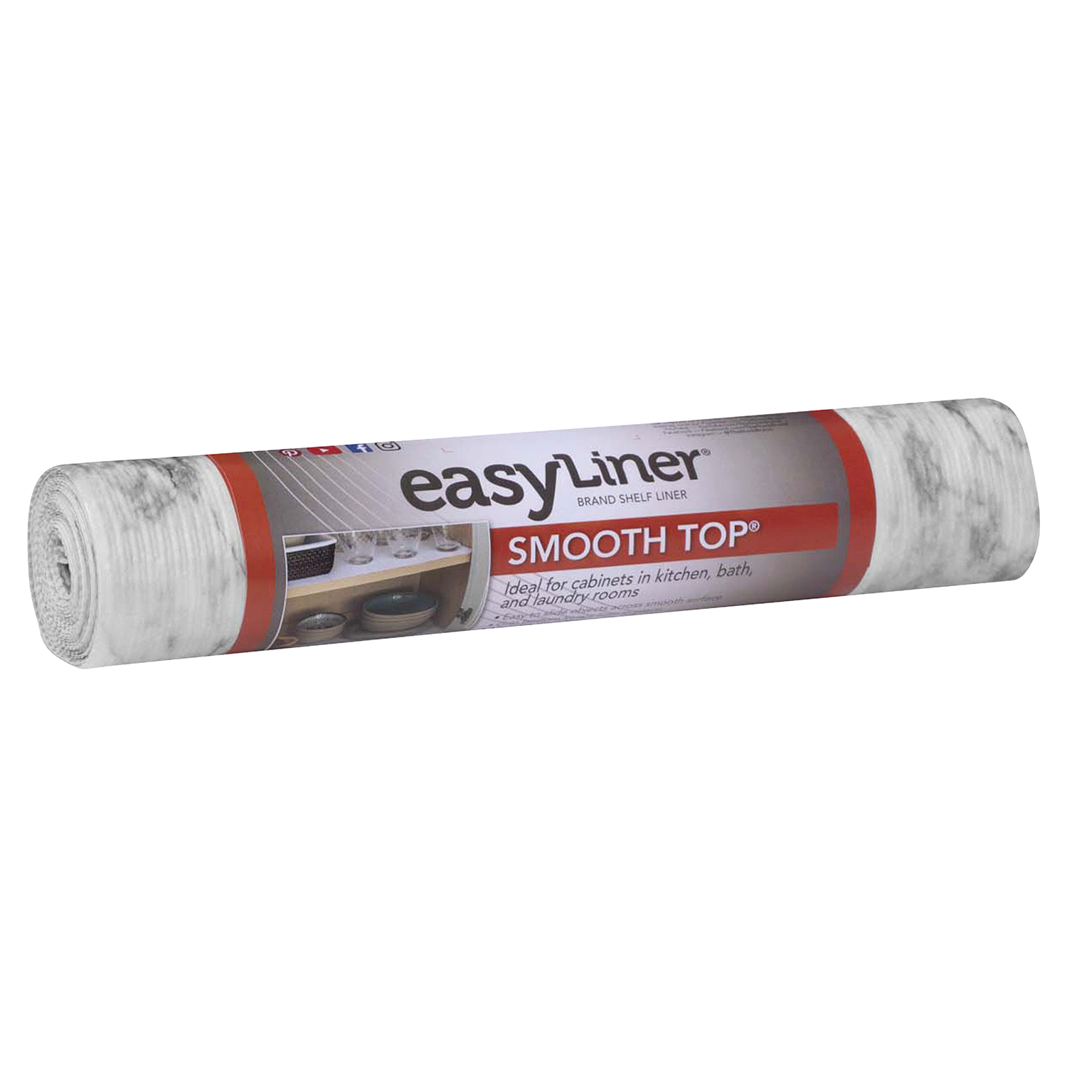 slide 1 of 3, Duck Smooth Top EasyLiner Brand Shelf Liner - Gray Marble, 12 in. x, 10 ft
