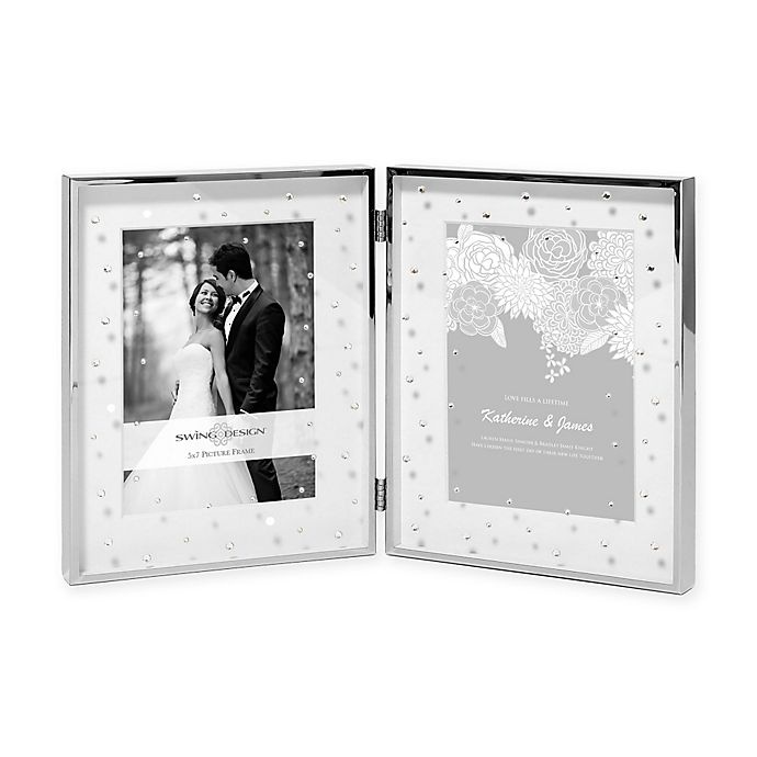 slide 1 of 1, Swing Design 2-Photo Celia Silver Plate Wedding Frame, 5 in x 7 in