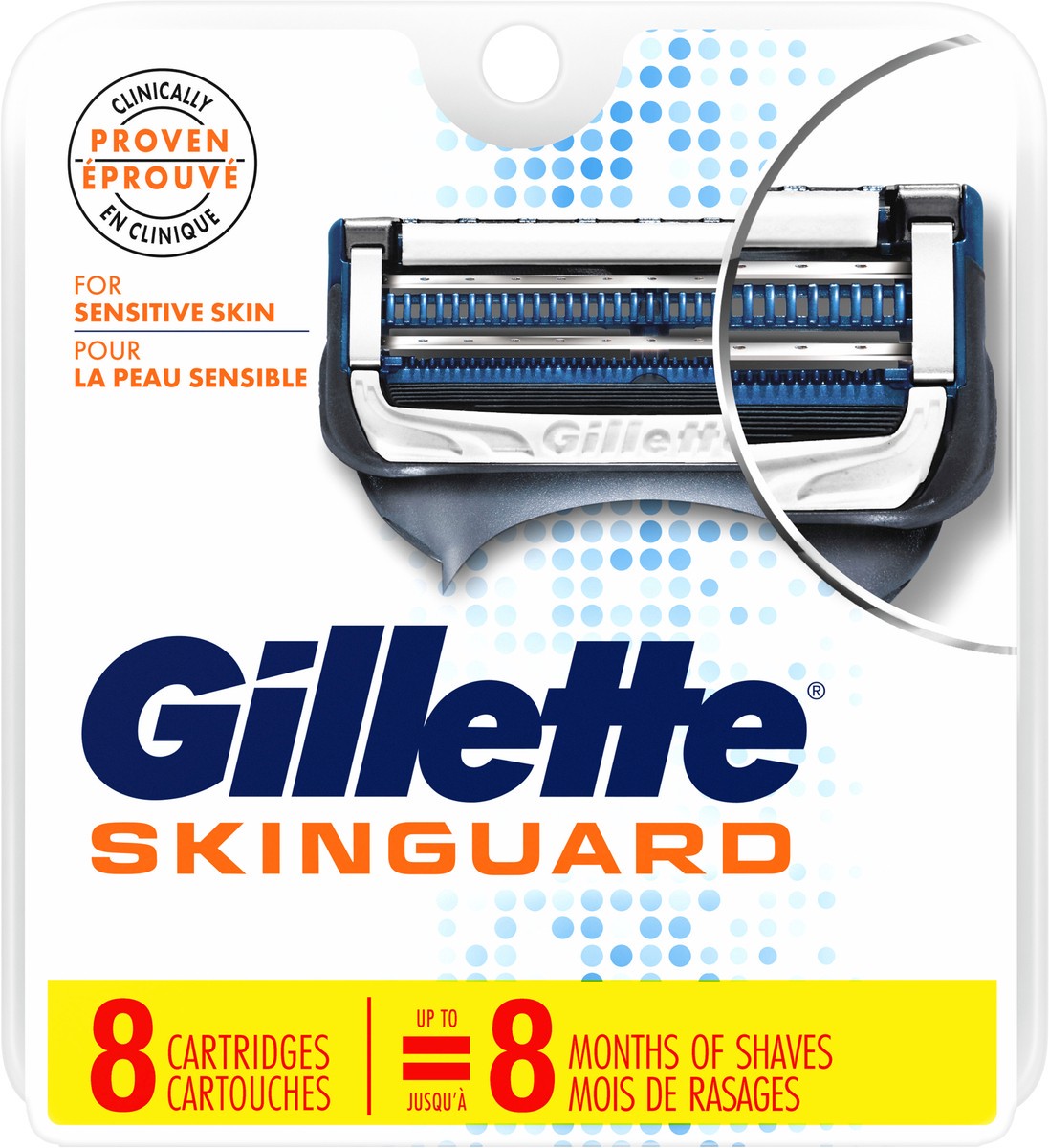 slide 3 of 3, Gillette Skinguard Cartridges, 8 ct