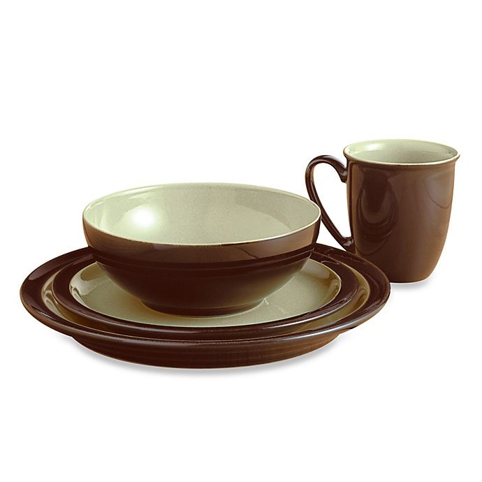 slide 1 of 1, Denby Duets Place Setting - Chestnut/Apple, 4 ct