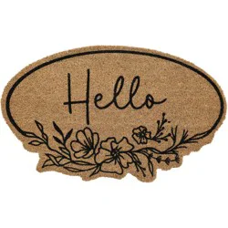 Destination Holiday Oval Coir Doormat - Hello