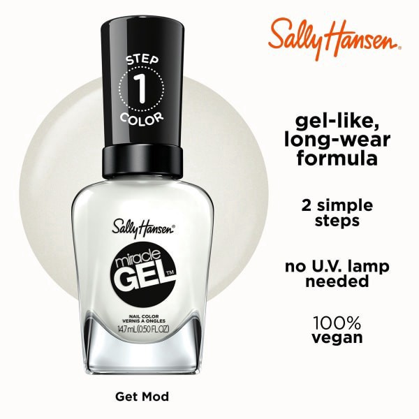 slide 3 of 21, Sally Hansen Miracle Gel Nail Color + Shiny Top Coat Duo Get Mod, 1 oz