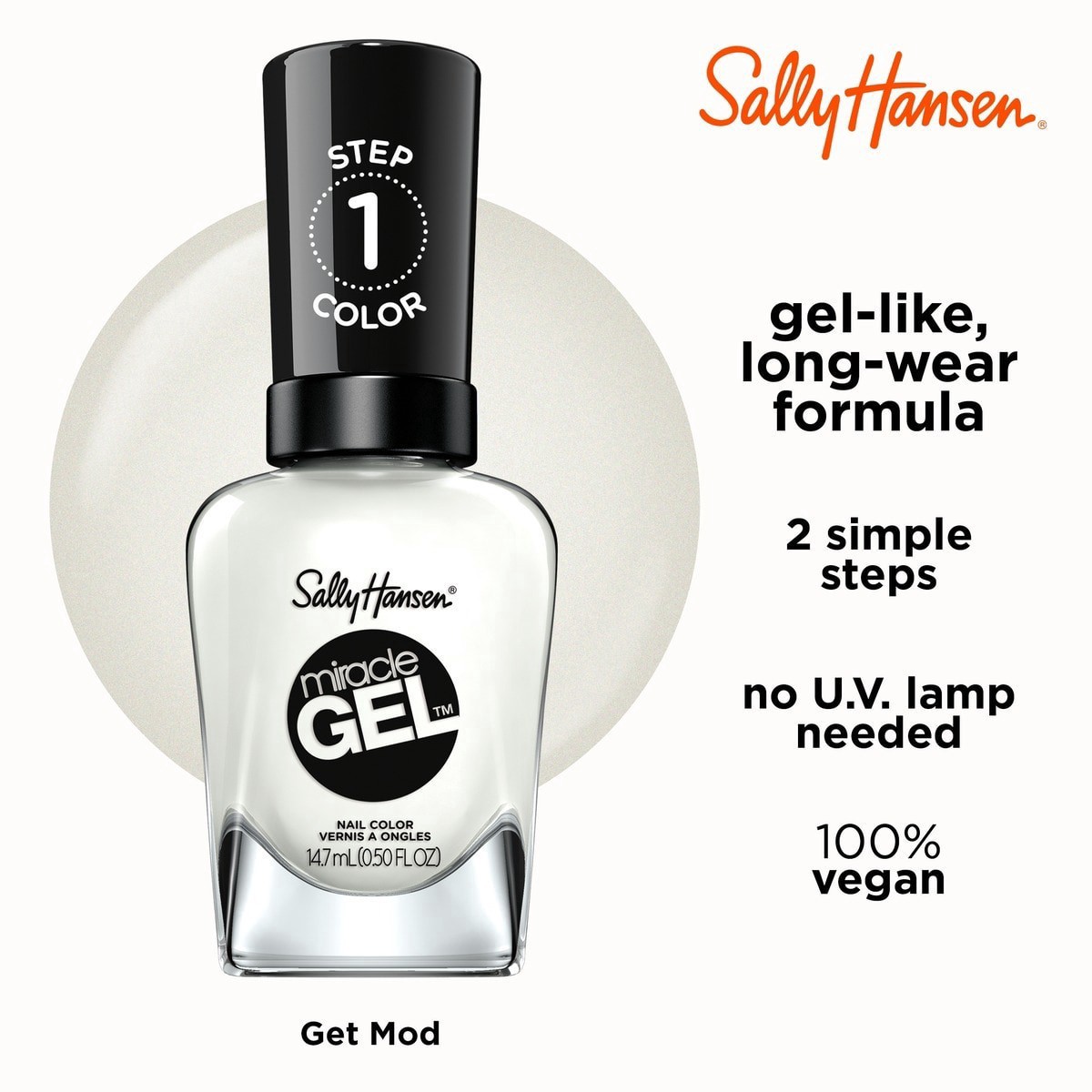 slide 12 of 21, Sally Hansen Miracle Gel Nail Color + Shiny Top Coat Duo Get Mod, 1 oz