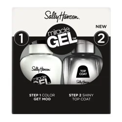 Sally Hansen Miracle Gel Nail Color & Top Coat, Get Mod, 2 Each