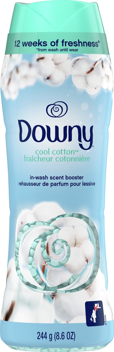 slide 3 of 3, Downy In-wash Scent Booster Beads Cool Cotton Scent, 8.6 oz