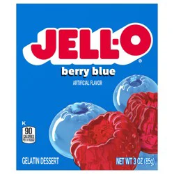 Jell-O Berry Blue Artificially Flavored Gelatin Dessert Mix, 3 oz Box