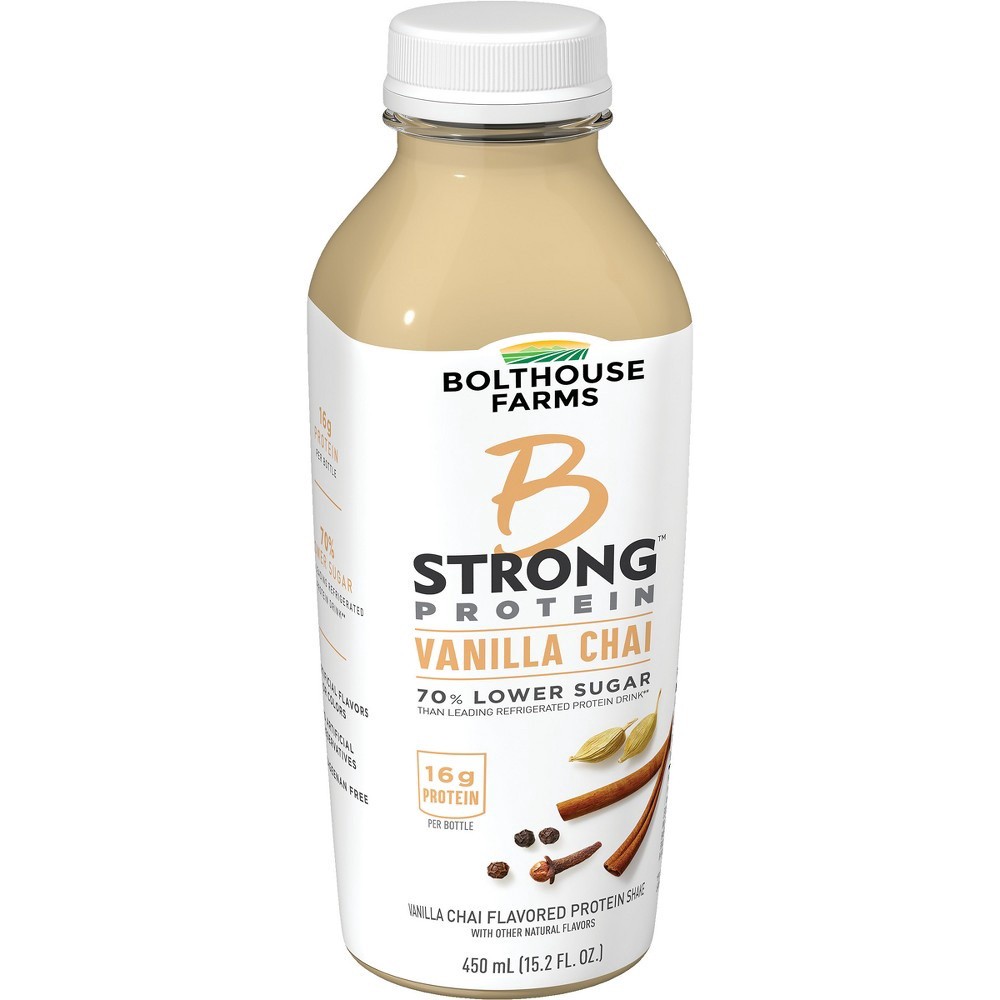 slide 3 of 7, Bolthouse Farms B Strong Protein Vanilla Chai Shake, 15.2 oz