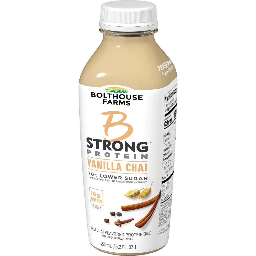 slide 4 of 7, Bolthouse Farms B Strong Protein Vanilla Chai Shake, 15.2 oz