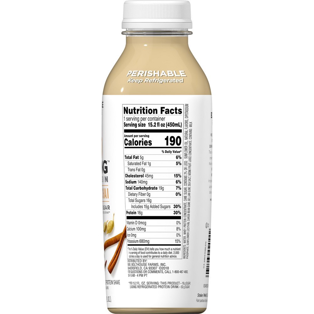 slide 6 of 7, Bolthouse Farms B Strong Protein Vanilla Chai Shake, 15.2 oz