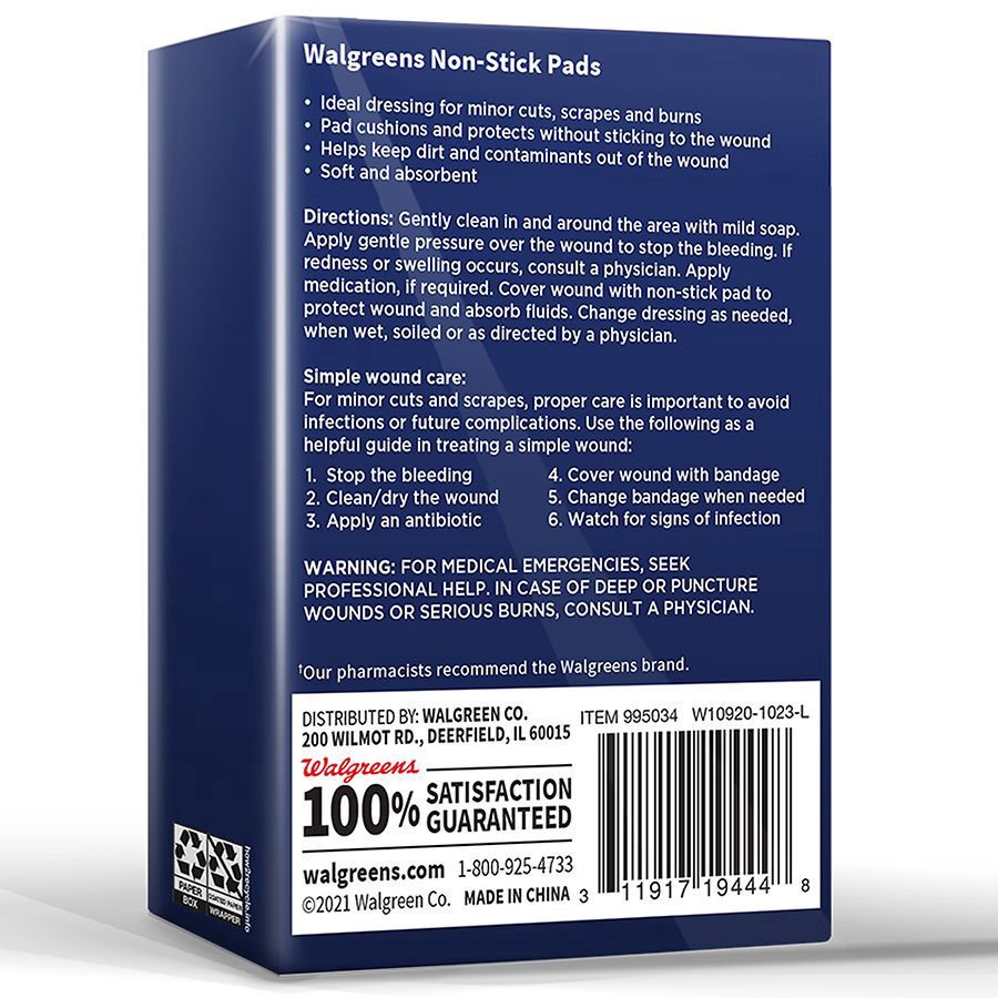 slide 5 of 5, Walgreens Non-Stick Pads (Max 3), 10 ct