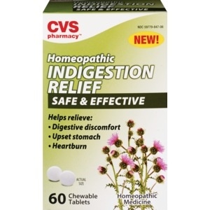 slide 1 of 1, CVS Pharmacy Cvs Health Homeopathic Indigestion Relief Chewable Tablets, 60Ct, 60 ct