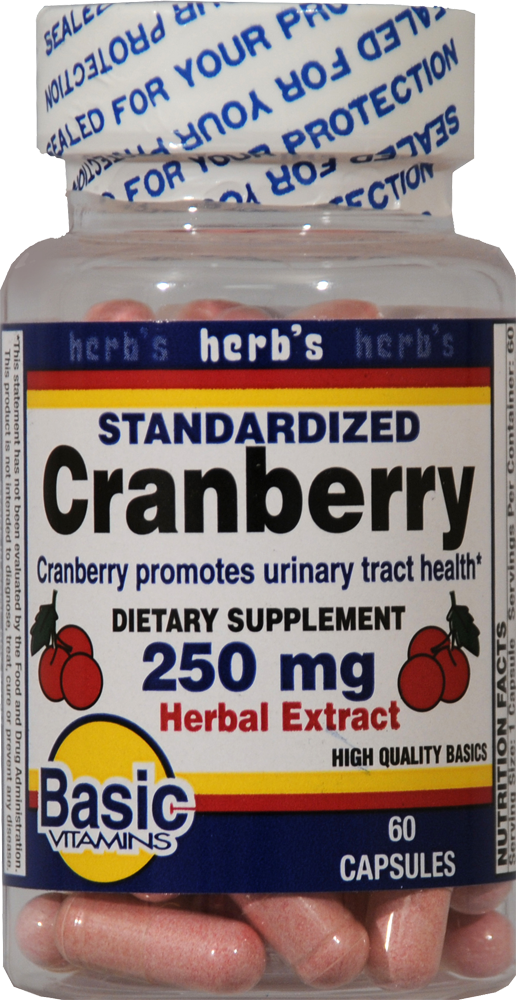 slide 1 of 1, Basic Standardized Cranberry Extract Capsules 250Mg, 60 ct